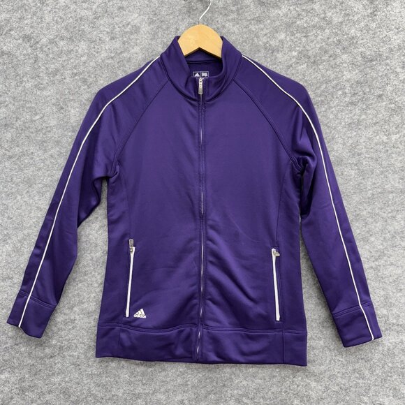 Adidas Golf ClimaLite Activewear Women's Running, Full Zip Sweater, Purple, Sz S - Picture 1 of 9